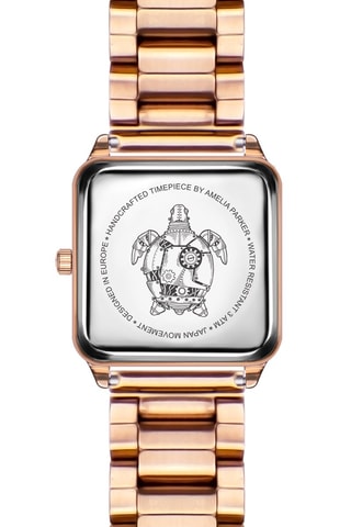 Montre à quartz en acier - Doré rose et noir