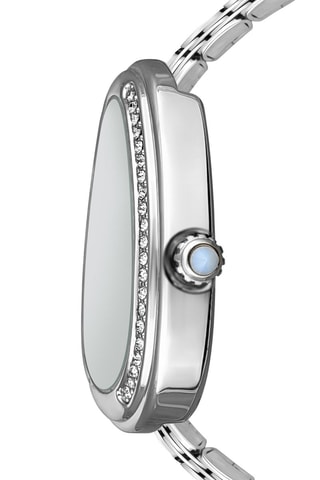 Montre à quartz en acier et zircons Gala - Argenté et noir