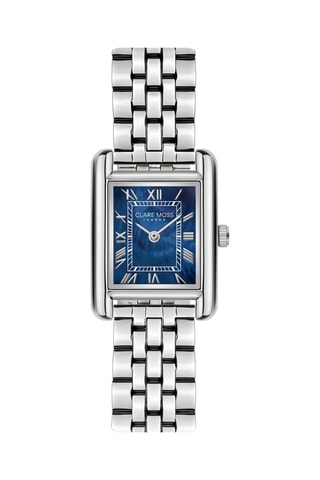 Montre à quartz en acier Polo - Argenté et bleu foncé