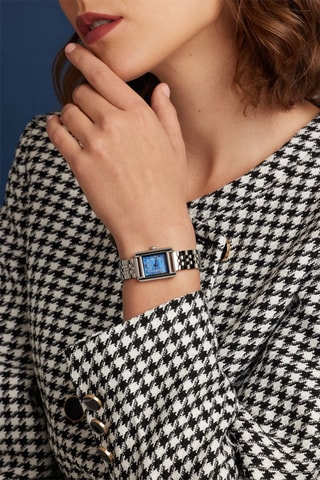 Montre à quartz en acier Polo - Argenté et bleu foncé