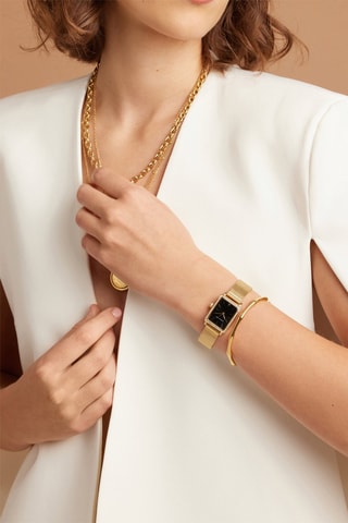 Montre à quartz en acier et diamants Adélaïde