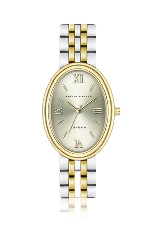 Montre à quartz en acier Soraya - Doré et argenté