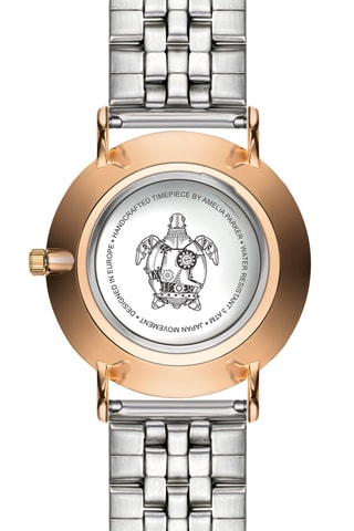 Montre à quartz en acier et nacre