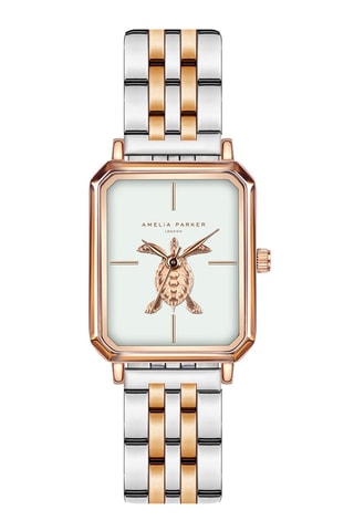 Montre à quartz en acier Serenity - Doré rose et blanc