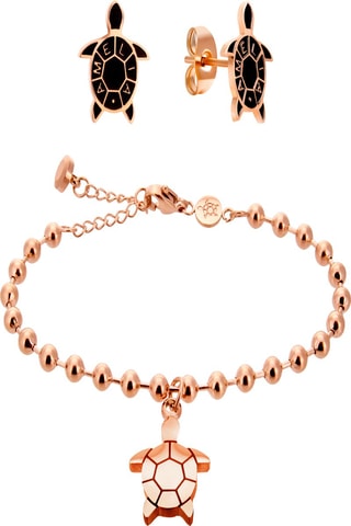 Sieradenset Roségoudkleurig en Zwart