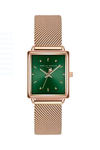 Montre à quartz en acier Joyful Journey - Doré rose et vert