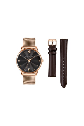 Coffret montre à quartz diamants et bracelets Coco