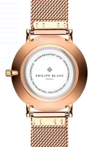 Montre à quartz en acier et nacre Doré rose