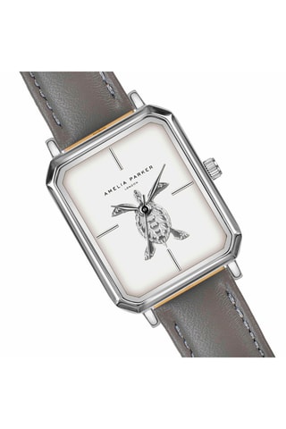Montre à quartz en cuir Serendipity Sea - Gris et argenté