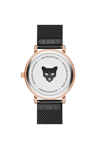 Montre à quartz en acier Bologna Noir et doré rose