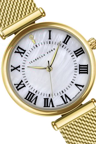 Set Quartz Horloge en Stalen Armband met Parel