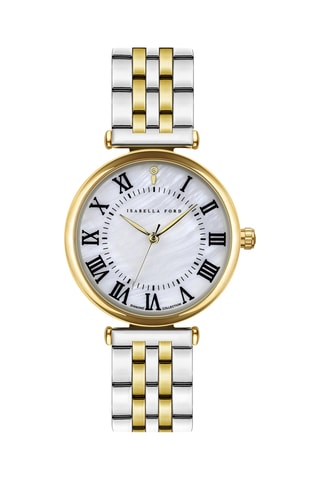 Montre à quartz en acier Elodine - Argenté et doré