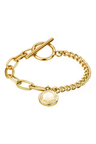 Set Quartz Horloge en Stalen Armband ingelegd met Diamanten