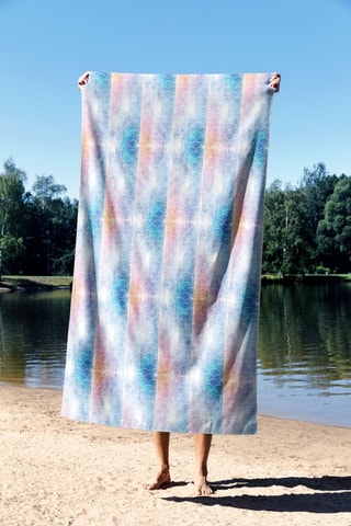 Serviette de plage réversible - Bleu cobalt - 70 x 130 cm