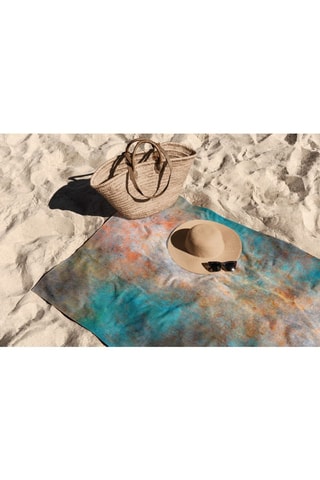 Serviette de plage réversible - Jaune et orange - 70 x 130 cm