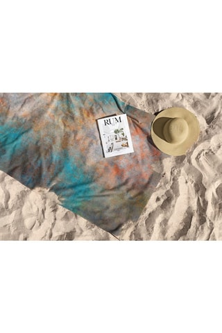 Serviette de plage réversible - Jaune et orange - 70 x 130 cm