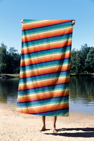 Serviette de plage réversible - Rouge - 70 x 130 cm
