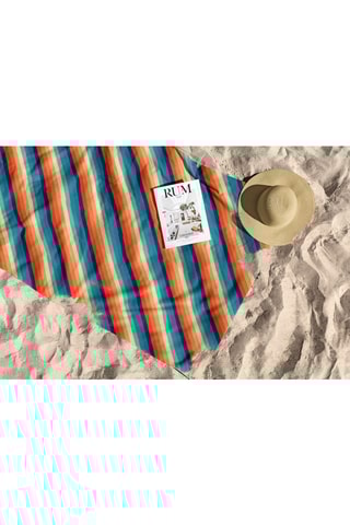 Serviette de plage réversible - Rouge - 70 x 130 cm