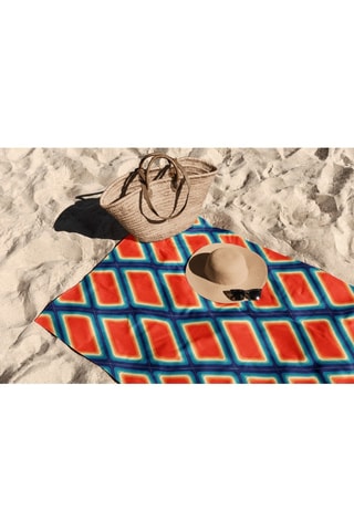 Serviette de plage réversible - Rouge - 70 x 130 cm