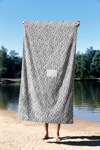 Serviette de plage réversible - Bleu cobalt et orange - 90 x 150 cm