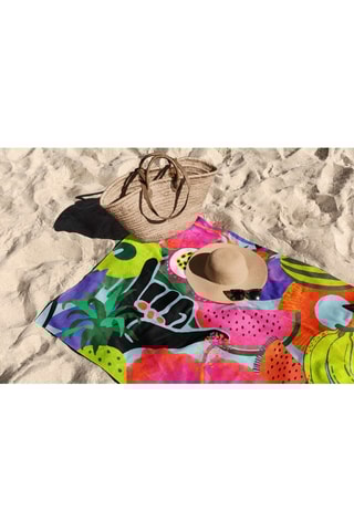 Serviette de plage réversible - Violet - 90 x 150 cm