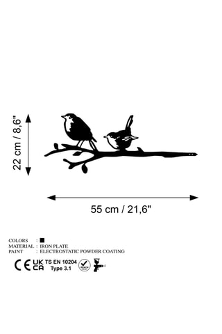 Décoration de jardin - 55 x 22 cm - Noir