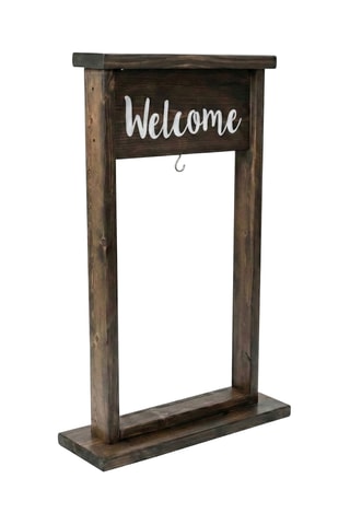 Support pour panneau de bienvenue d'extérieur en bois massif - 55 x 100 cm - Imitation noyer