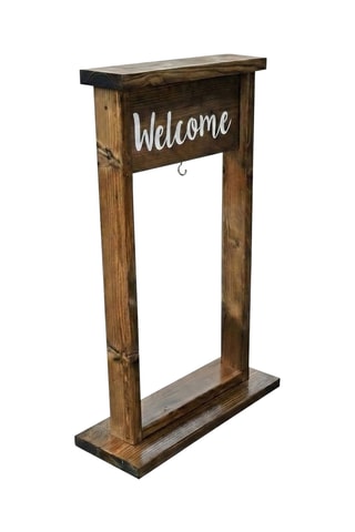 Support pour panneau de bienvenue d'extérieur en bois massif - 55 x 100 cm - Imitation chêne