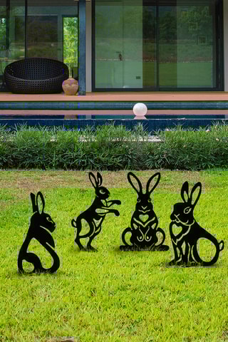 4 silhouettes de jardin - 2 x 35/19 x 37/22 x 35/24 x 37 cm