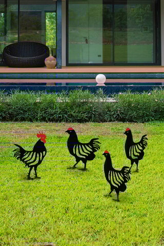 4 silhouettes de jardin - 23 x 27/24 x 33 cm