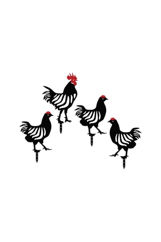 4 silhouettes de jardin - 23 x 27/24 x 33 cm