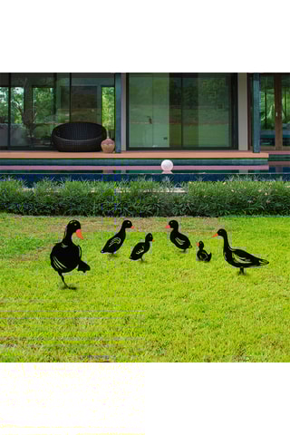 6 décorations de jardin - 12 x 24 à 12 x 12 cm - Noir