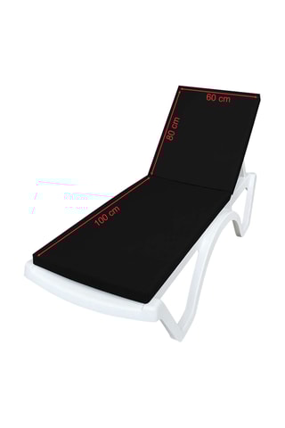 Coussin pour bain de soleil - Noir - 100 x 60 x 80 cm