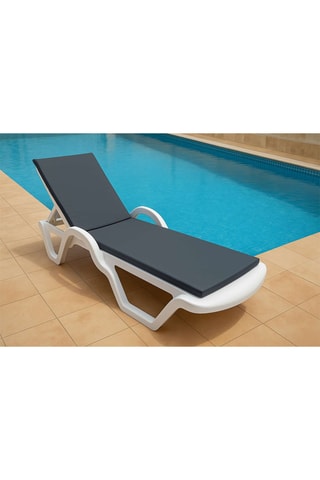 Coussin pour bain de soleil - Gris foncé - 100 x 60 x 80 cm