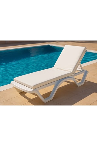 Coussin pour bain de soleil - Blanc - 100 x 60 x 80 cm