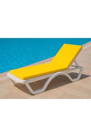 Coussin pour bain de soleil - Jaune - 100 x 60 x 80 cm