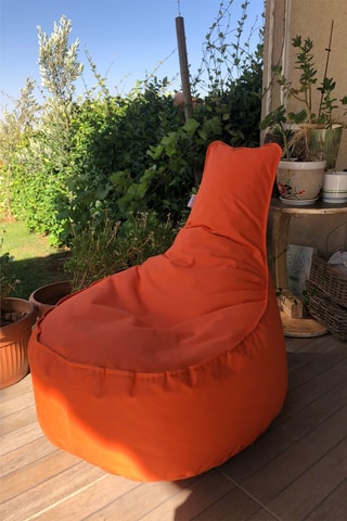 Pouf - Orange - En polyester