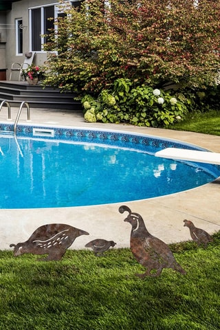 4 décorations de jardin - 10 x 17 à 40 x 36 cm - Marron