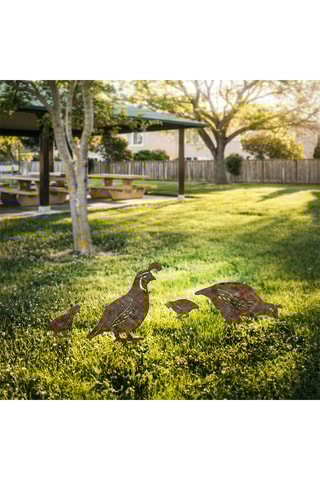 4 décorations de jardin - 10 x 17 à 40 x 36 cm - Marron