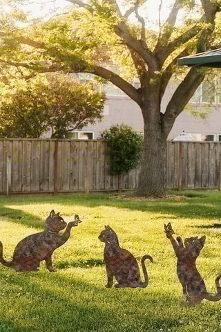 3 décorations de jardin - 30 x 43/30 x 26/40 x 28 cm - Marron