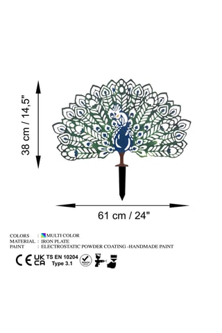 Décoration de jardin - 60 x 38 cm - Bleu cobalt
