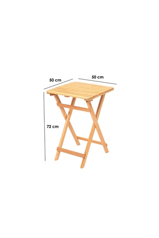 Table de jardin en hêtre - 50 x 72 x 50 cm