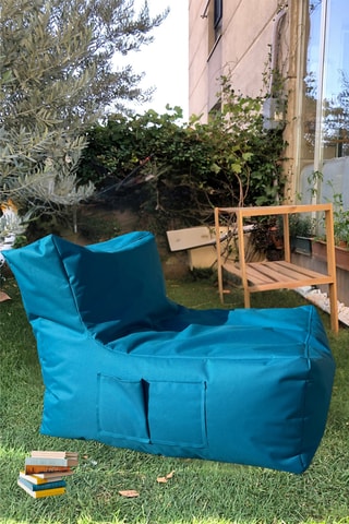 Pouf - Turquoise - En polyester