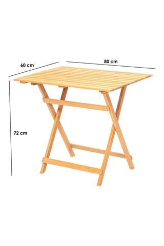 Table de jardin en hêtre - 80 x 72 x 60 cm