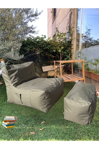 2 poufs - Beige - En polyester