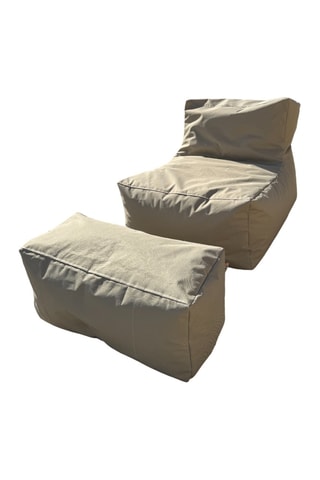 2 poufs - Beige - En polyester