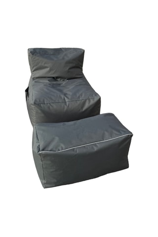 2 poufs - Gris foncé - En polyester