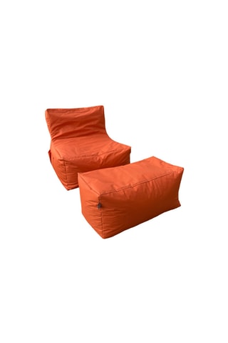 2 poufs - Orange - En polyester