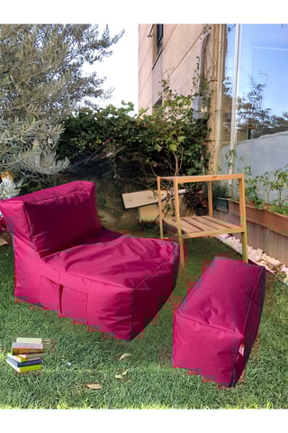 2 poufs - Rose - En polyester