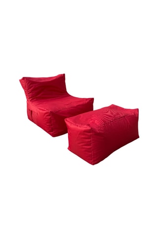 2 poufs - Rouge - En polyester